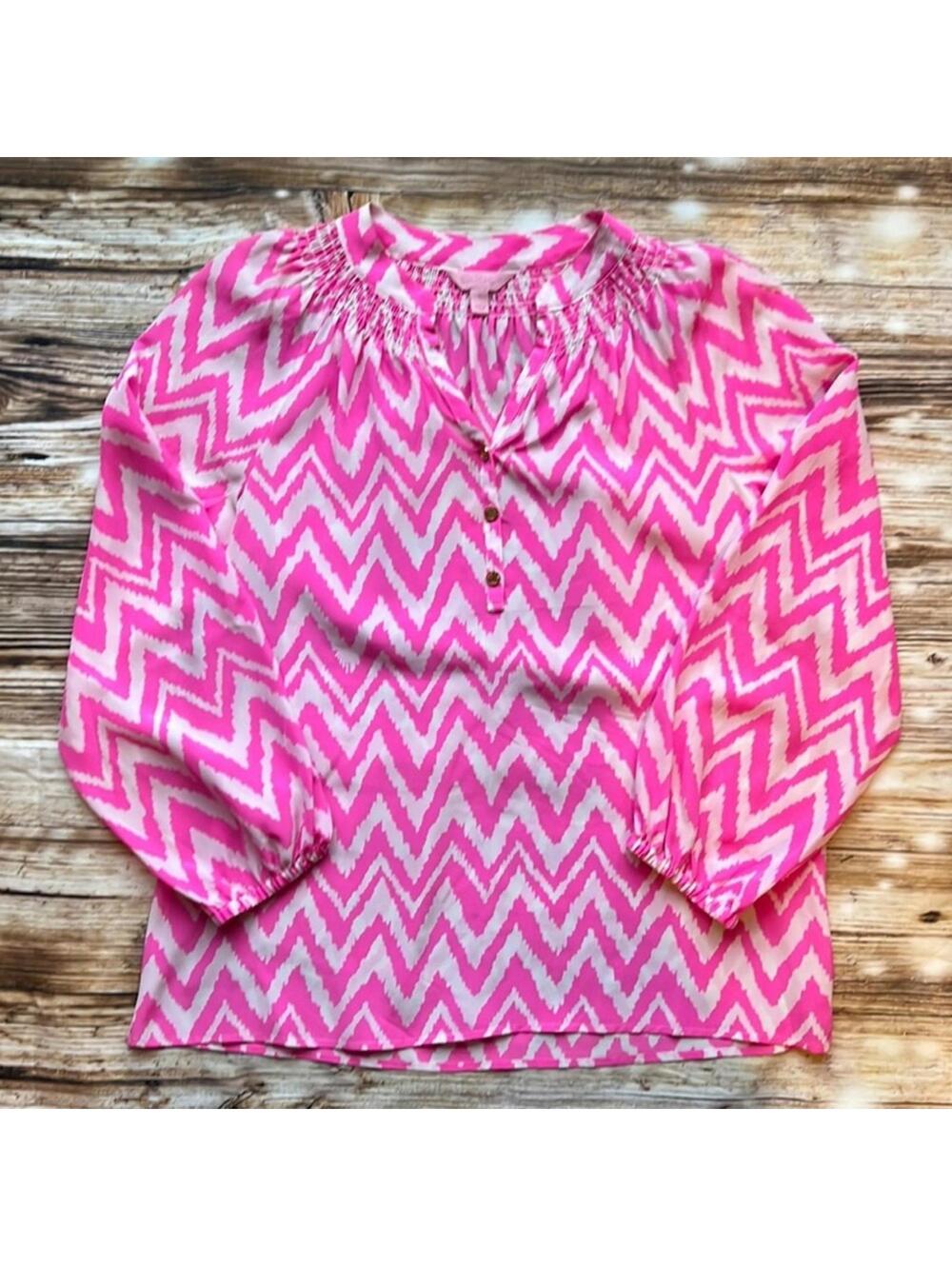 💚 Lilly Pulitzer Chevron Blouse